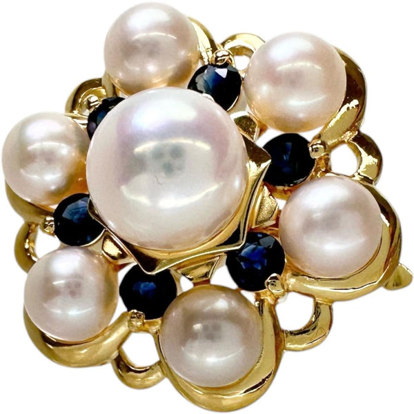 Au750 Pearl Sapphire Pendant