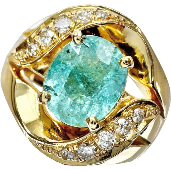 Au750 Paraiba Tourmaline Diamond Ring