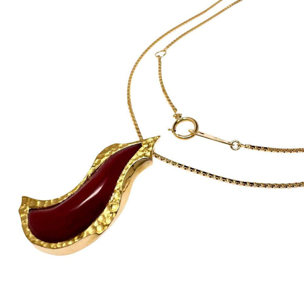 Blood Red Coral Au750 Necklace
