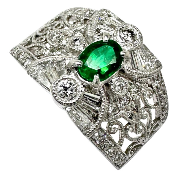 Au750 White Gold Emerald Diamond Ring