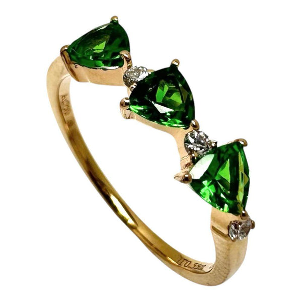 Au750 Tsavorite Garnet Diamond Ring