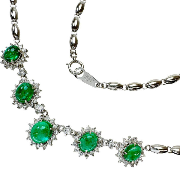 Platinum Emerald Diamond Necklace