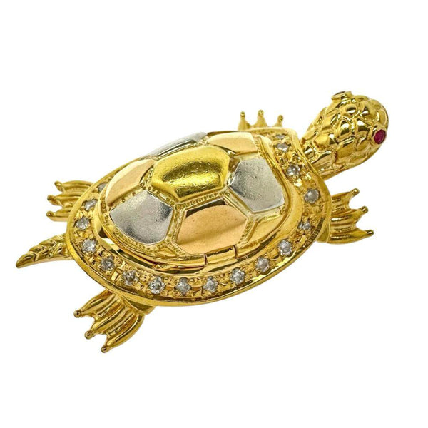 Au750 Diamond Turtle Pendant