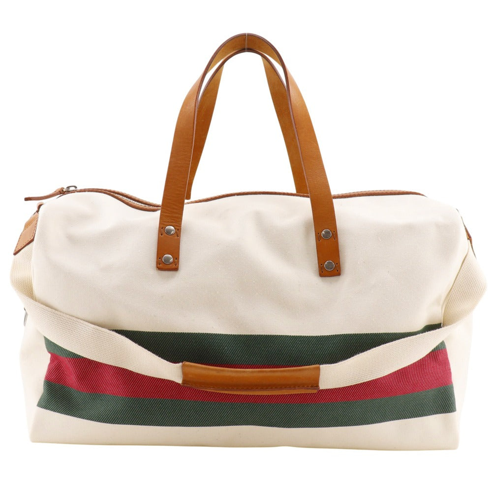 Gucci Webbing Line Canvas 2way Boston Bag