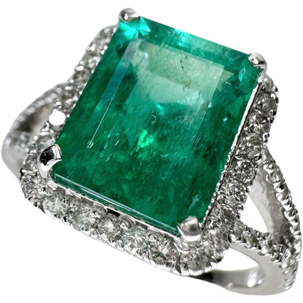 Au750 Emerald Diamond Ring