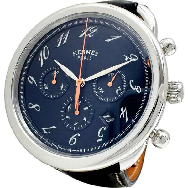 Hermes Arceau Chrono Stainless Steel Mens