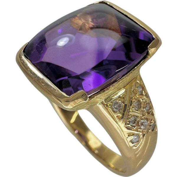 Mitsukoshi Jewelry Au750 Amethyst Diamond Ring