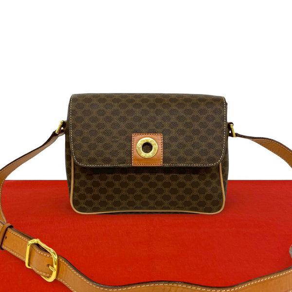 CELINE Macadam Leather Shoulder Bag