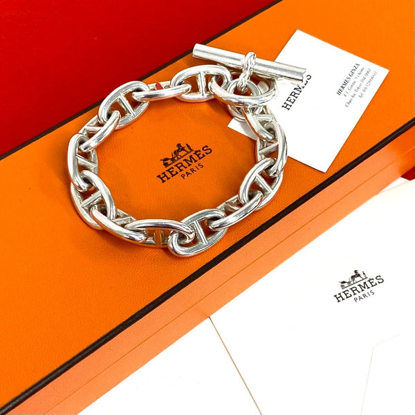 Hermes Chaine d’Ancre GM Silver Bracelet