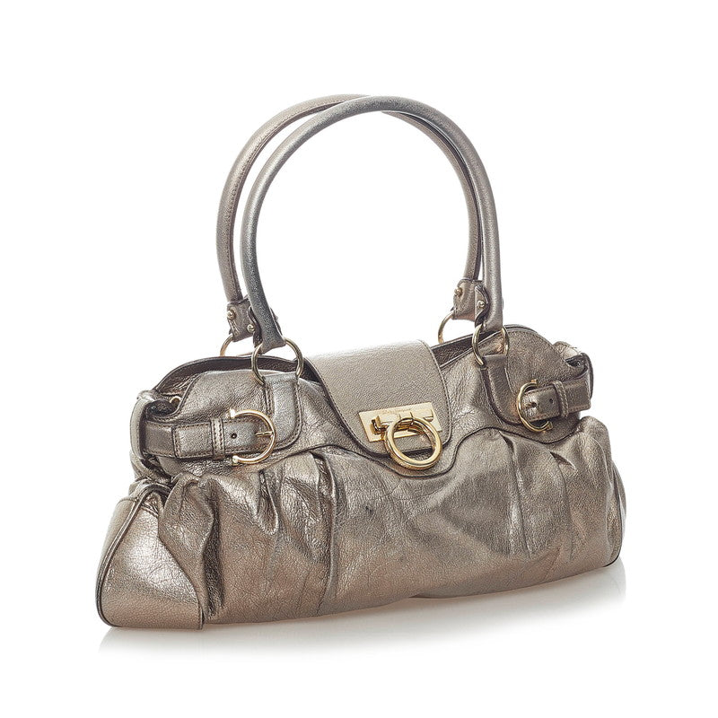 Metallic Leather Gancini  Shoulder Bag AU-21 5370