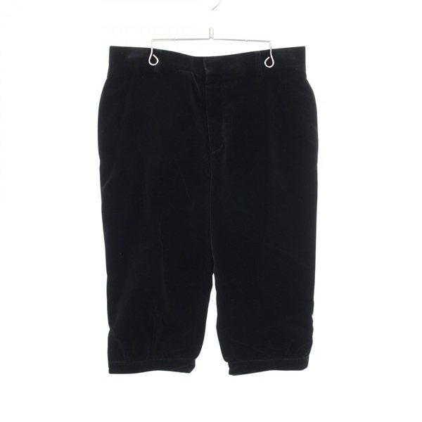 Celine CELINE Women’s Black Cotton-Blend Velour Cropped Pants 2P413 Textile Pants