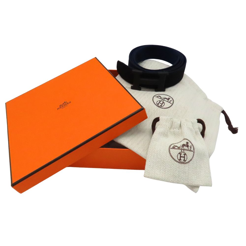 Hermes Monochrome Buckle H & Knit Belt Belt