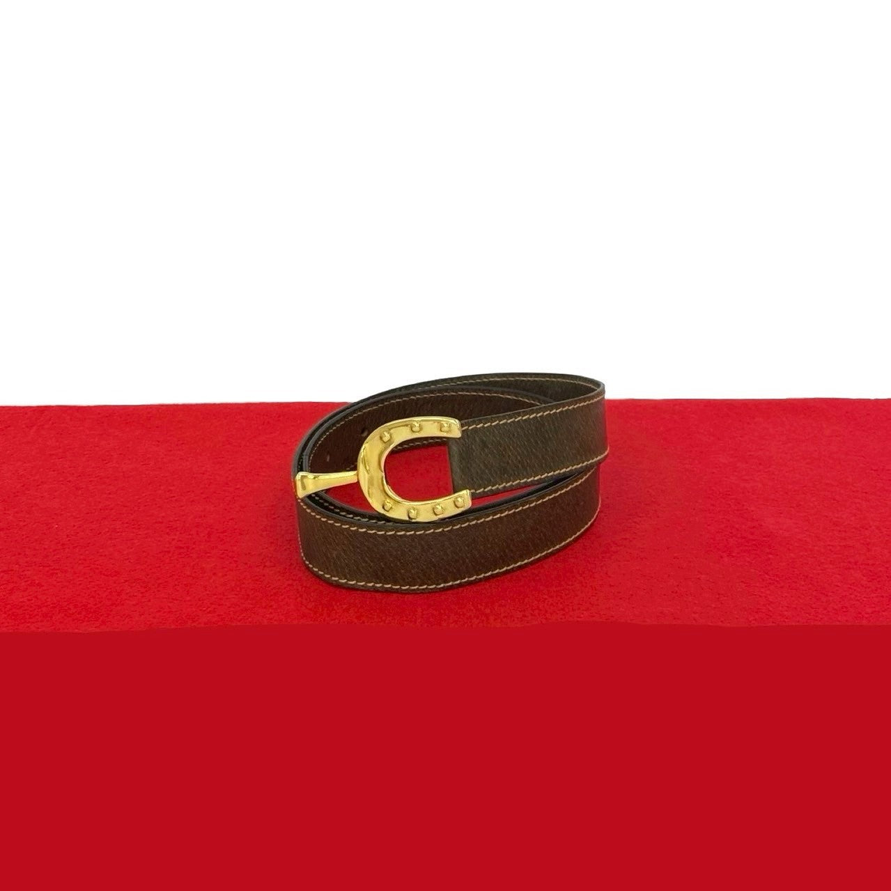 Gucci Horseshoe Leather Belt