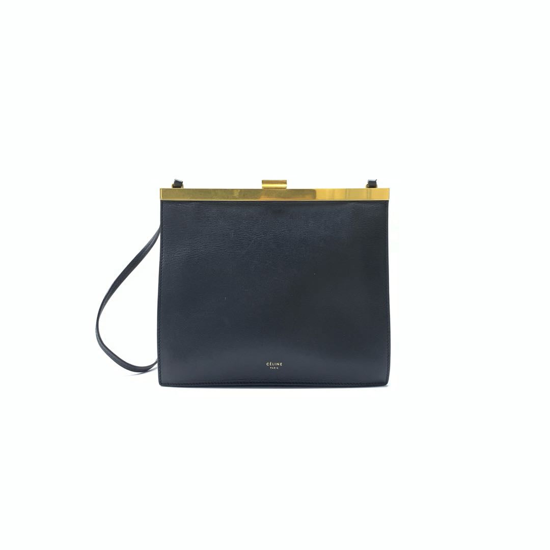 Celine Clasp Leather Shoulder Bag