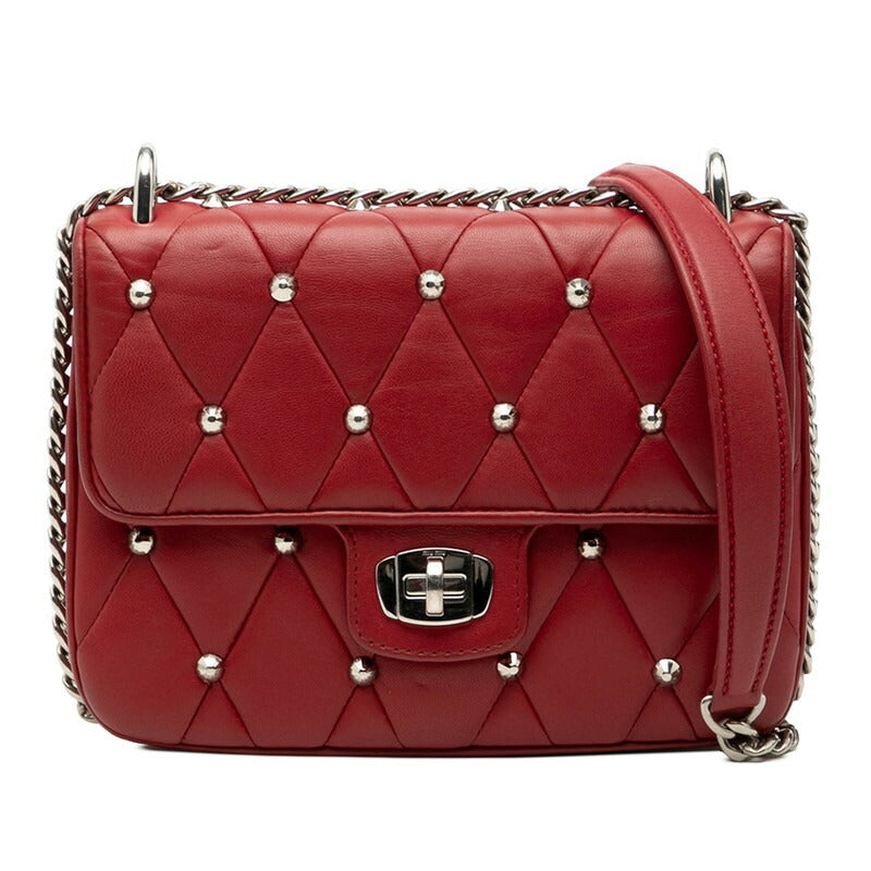 MIUMIU Quilting Studs Leather Shoulder Bag