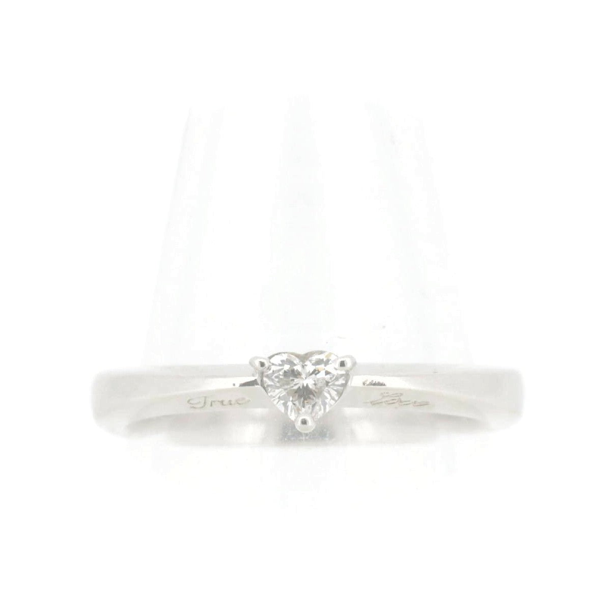 4C Pt950 Diamond Heart Ring