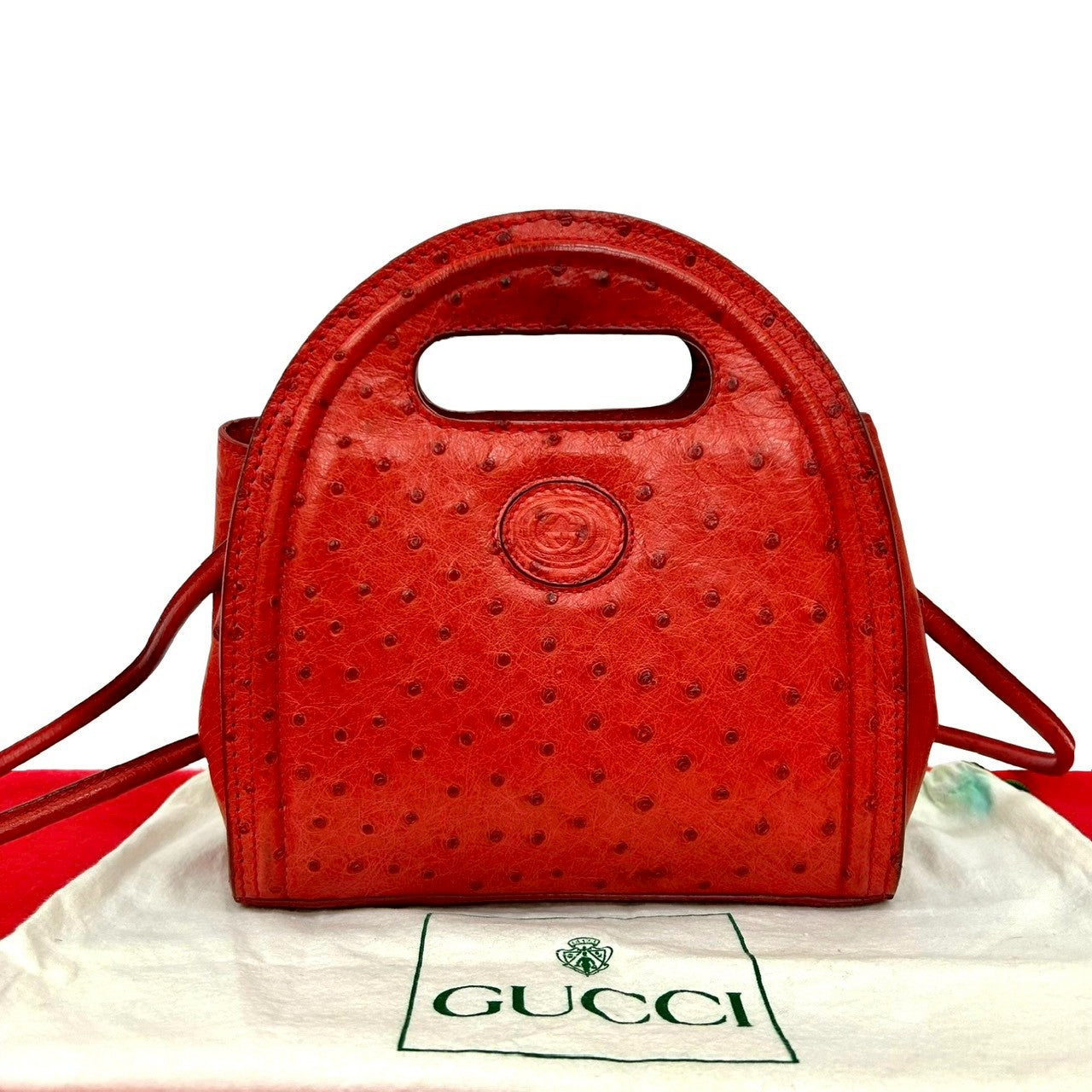 Gucci Old Gucci Ostrich 2way Bag