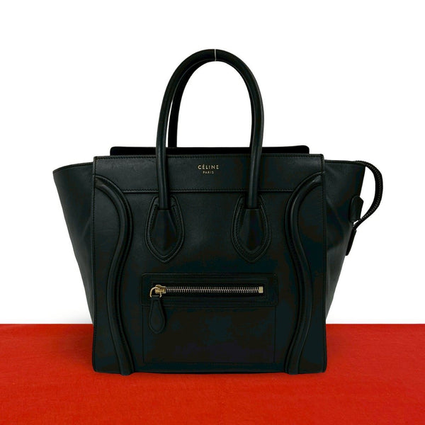 Celine Luggage Micro Shopper Leather Handbag