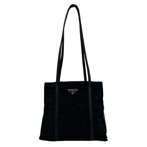 Prada Nylon Leather Tote Bag