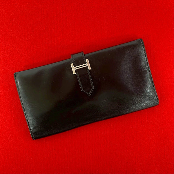 Hermes Bearn Box Calf Long Wallet