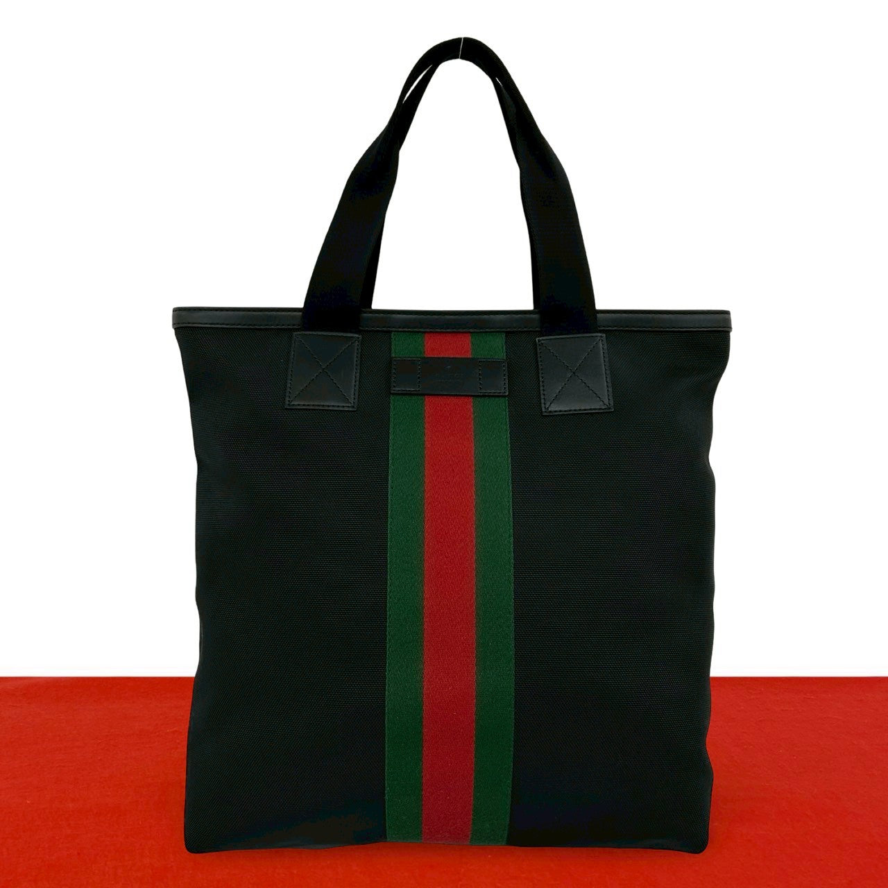 Gucci Nylon Leather Tote Bag