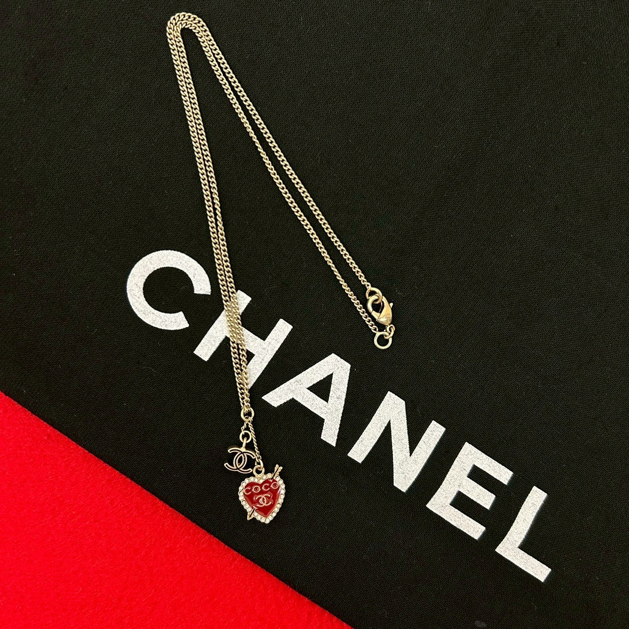 Chanel Coco Mark Heart Motif Necklace