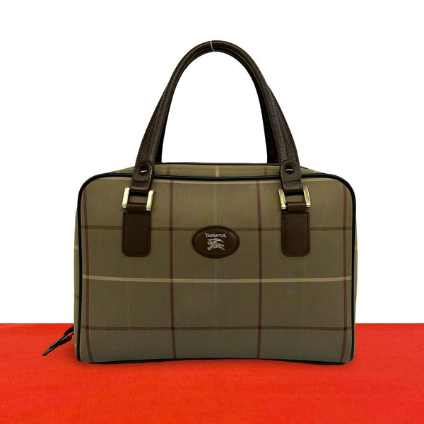 Burberry Canvas Leather Boston Bag