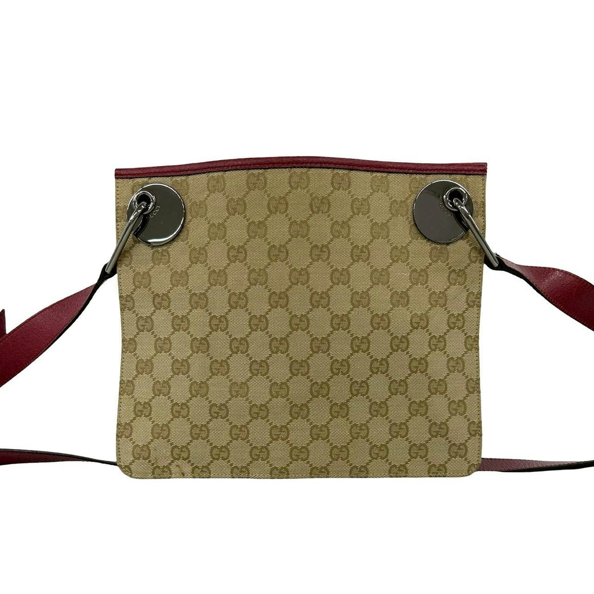 Gucci GG Monogram Canvas Leather Shoulder Bag