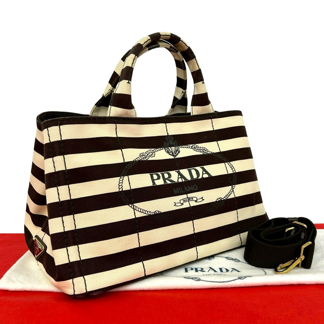 PRADA Canapa Canvas 2way Bag