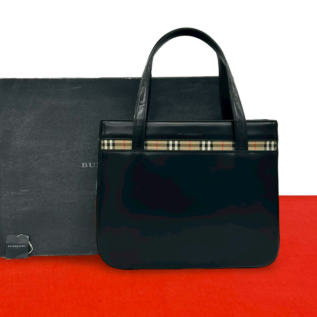 Burberry Leather Canvas Handbag