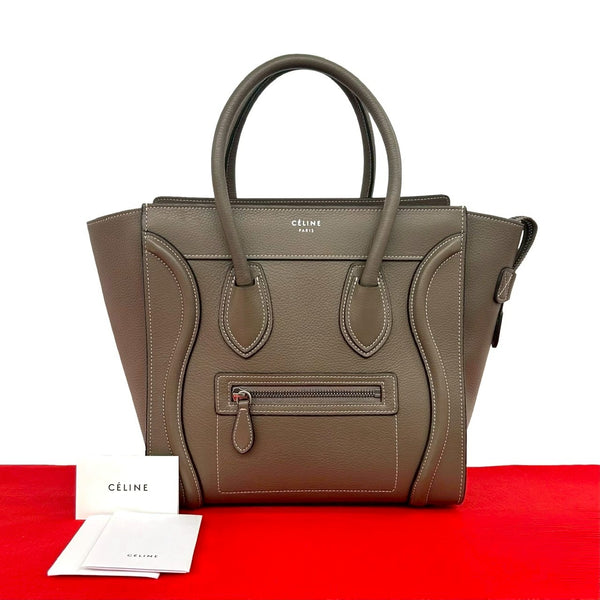 CELINE Luggage Micro Shopper Leather Handbag