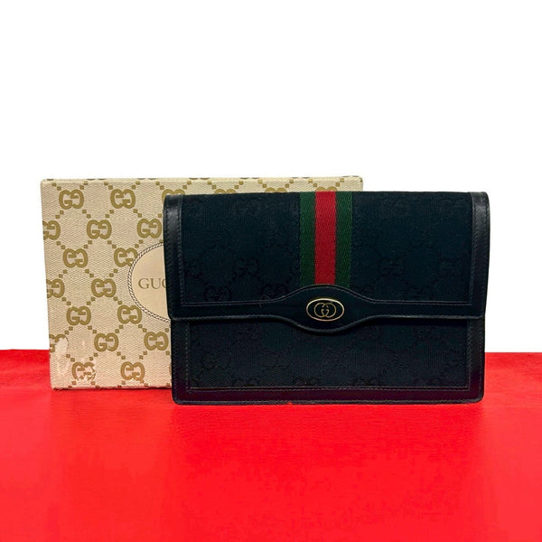 Gucci GG Canvas Leather Pouch