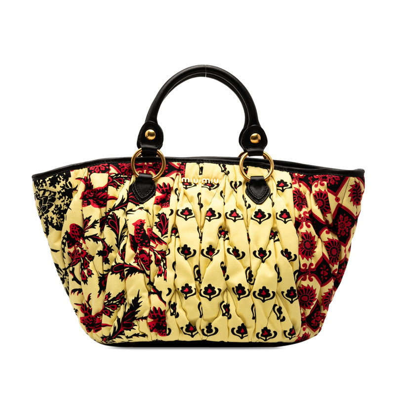 Miu Miu Canvas Leather Tote Bag