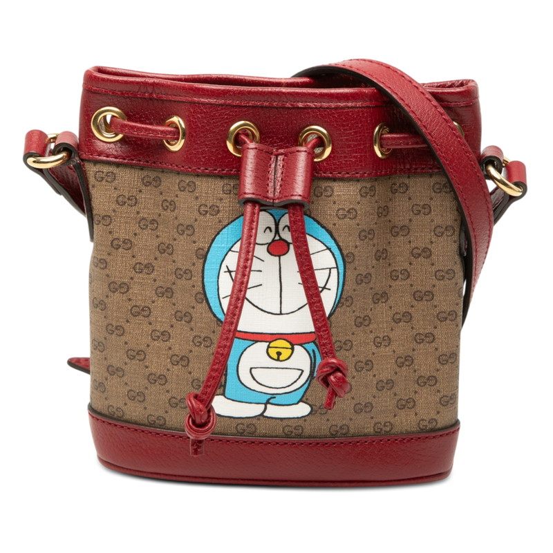 Gucci Doraemon Mini GG Supreme Bucket Bag