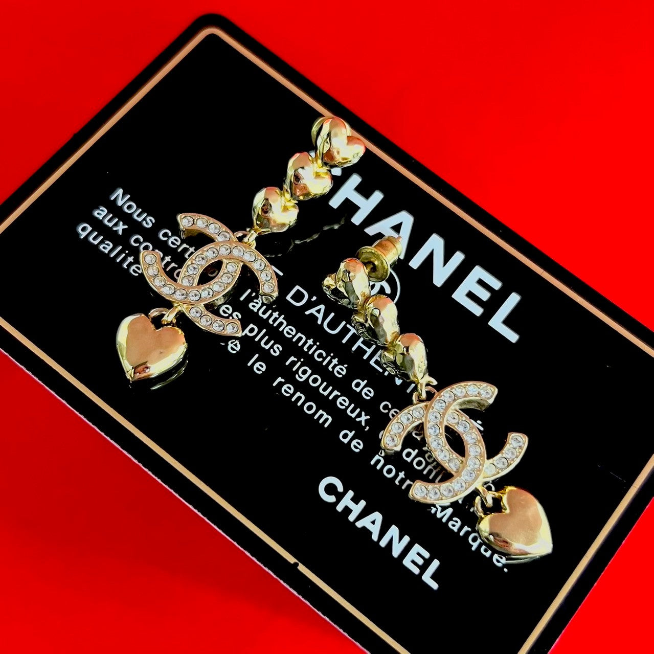 Chanel Coco Mark Heart Earrings