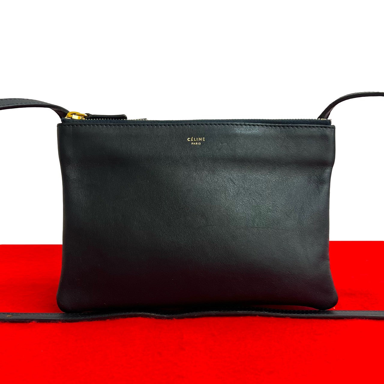Celine Trio Leather Shoulder Bag