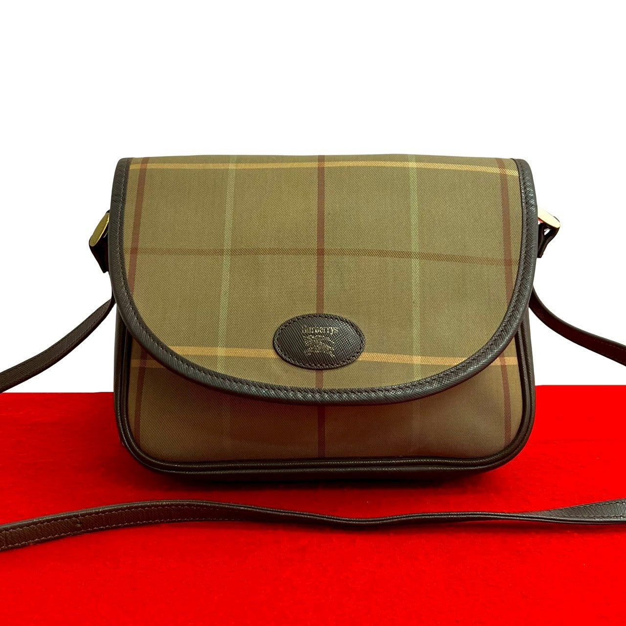 Burberrys Canvas Leather Shoulder Bag