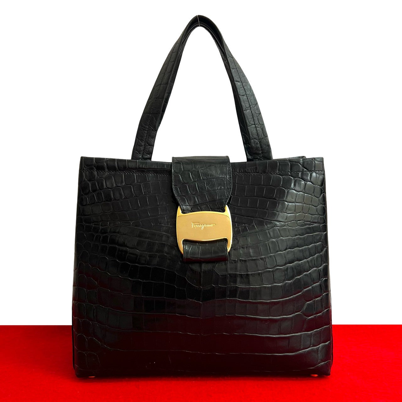 Salvatore Ferragamo Vara Leather Handbag