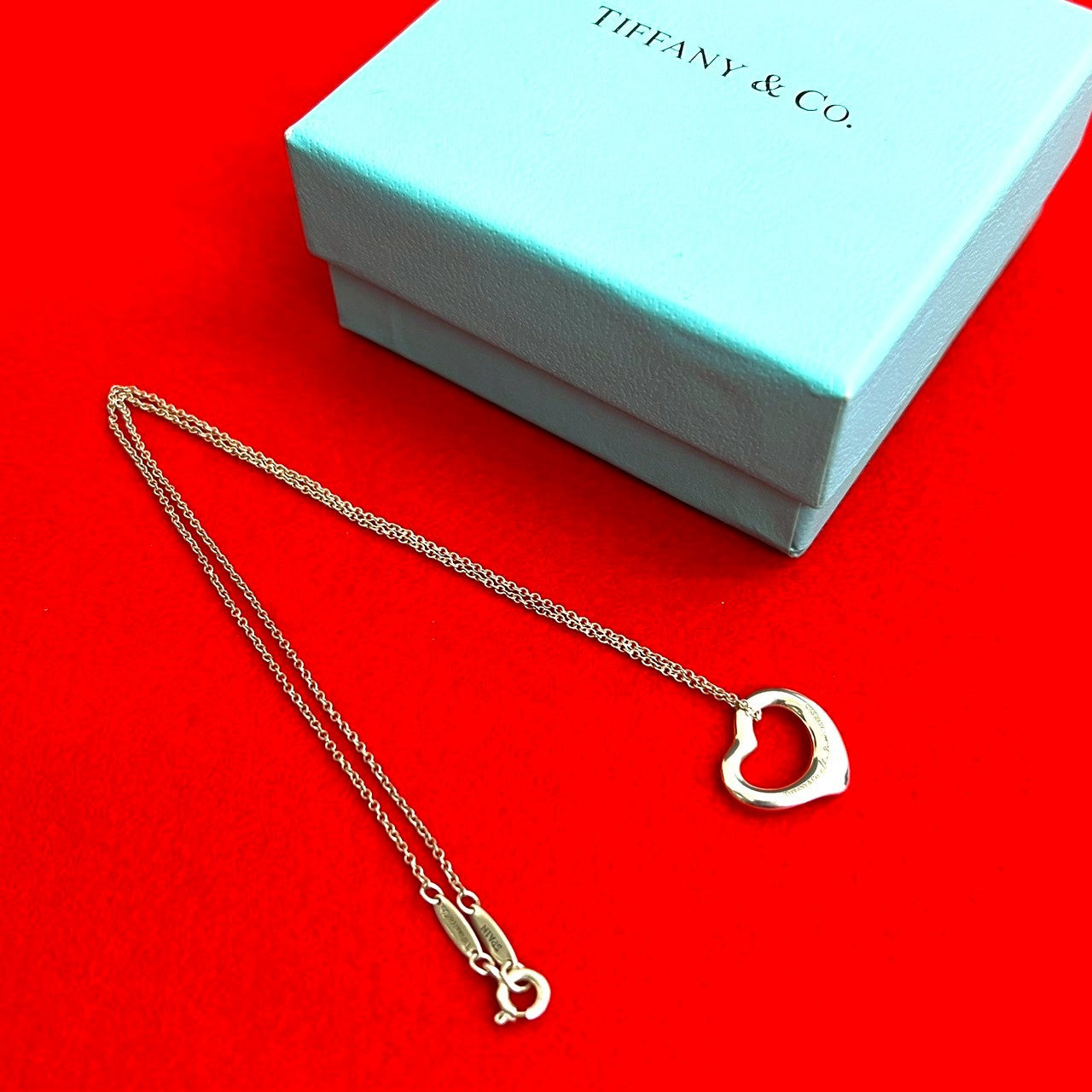 Tiffany&Co. Open Heart Silver 925 Necklace