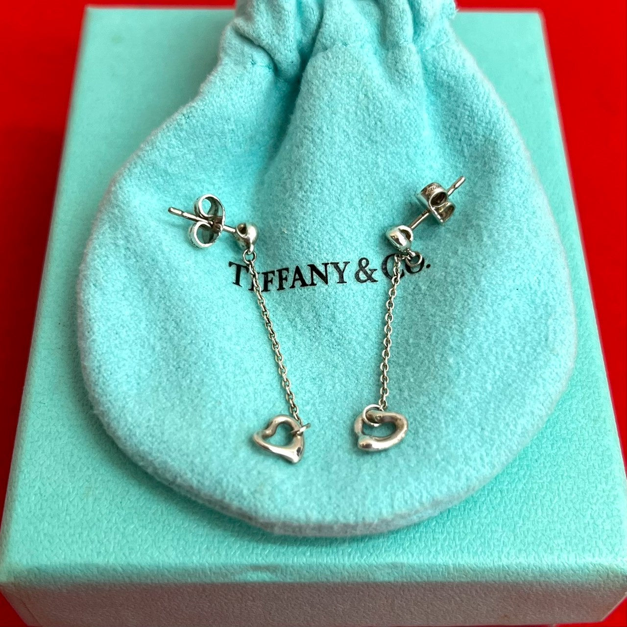 Tiffany&Co. Open Heart Silver Earrings