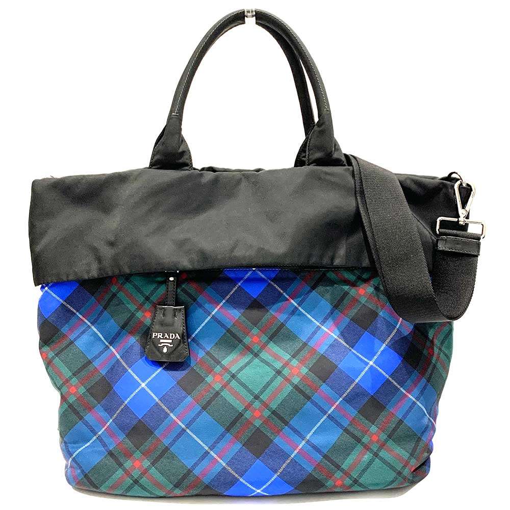 Prada Nylon Leather 2WAY Handbag BR4521