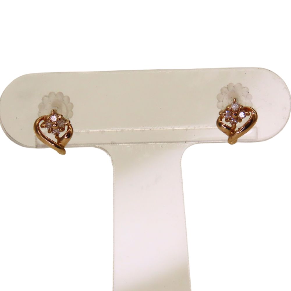 Au750 Diamond Heart Earrings