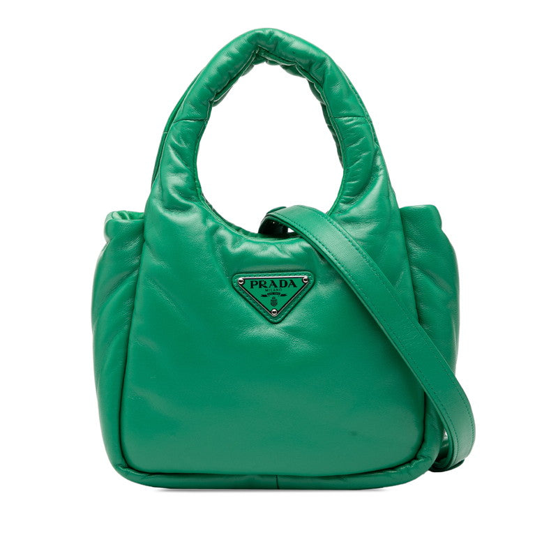 Prada Triangle Logo Leather 2way Bag
