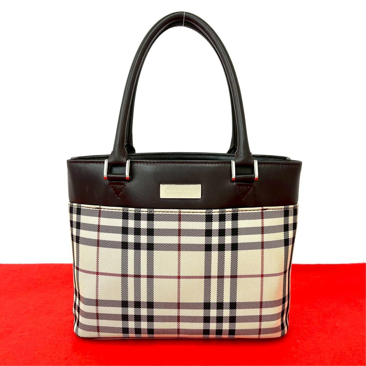 Burberry Leather Nylon Handbag