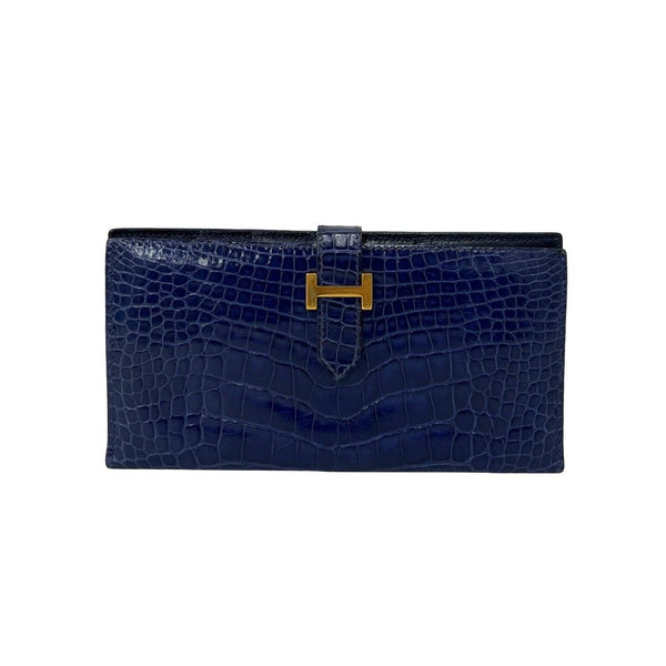 Hermes Bearn Alligator Long Wallet