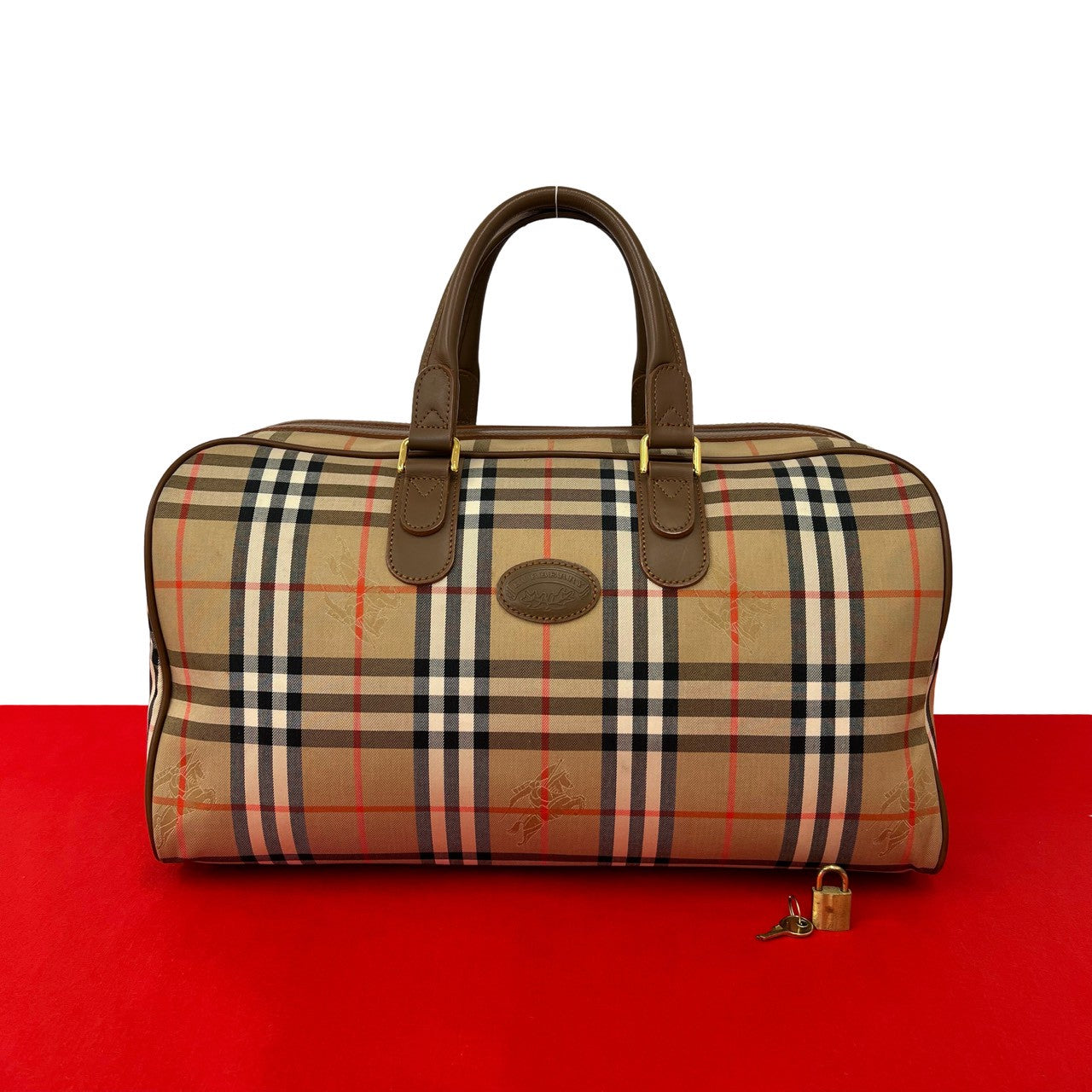 Burberry Canvas Leather Boston Bag