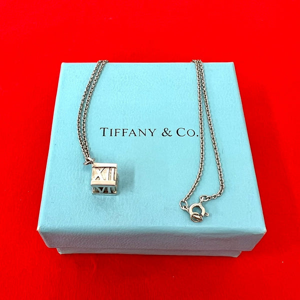 Tiffany & Co. Atlas Cube Silver Necklace