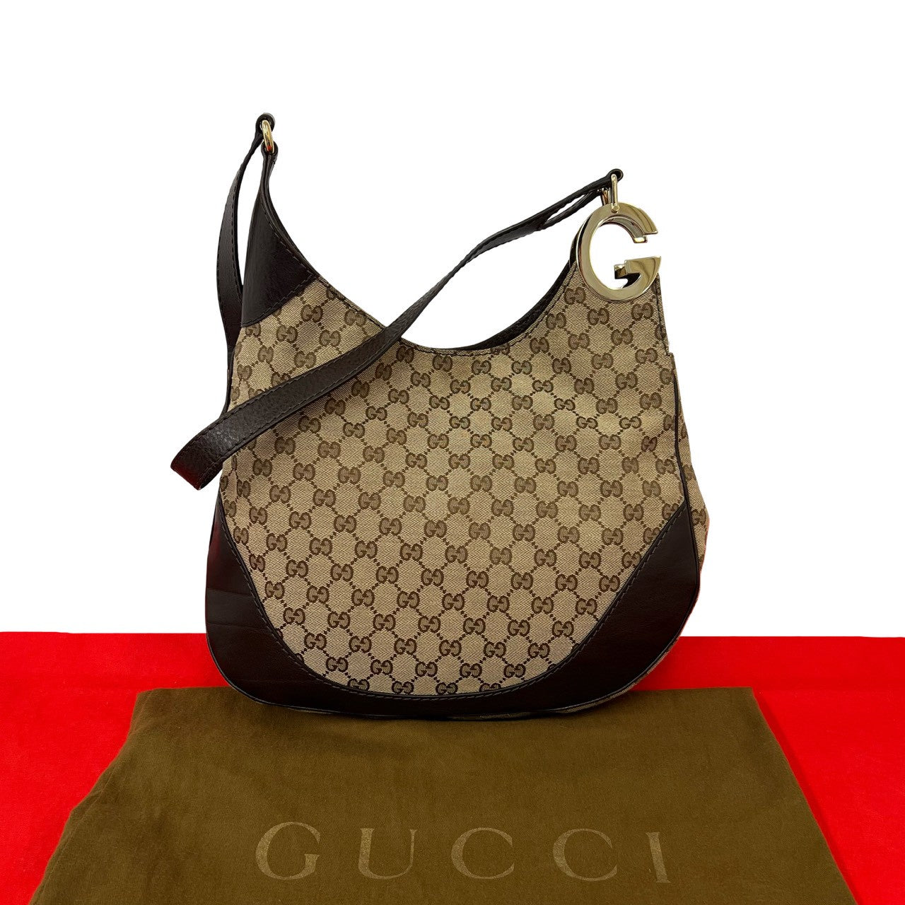 Gucci Canvas Leather Shoulder Bag