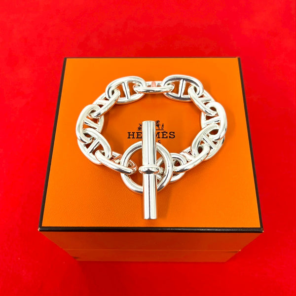 Hermes Chaine d’Ancre TGM Silver Bracelet
