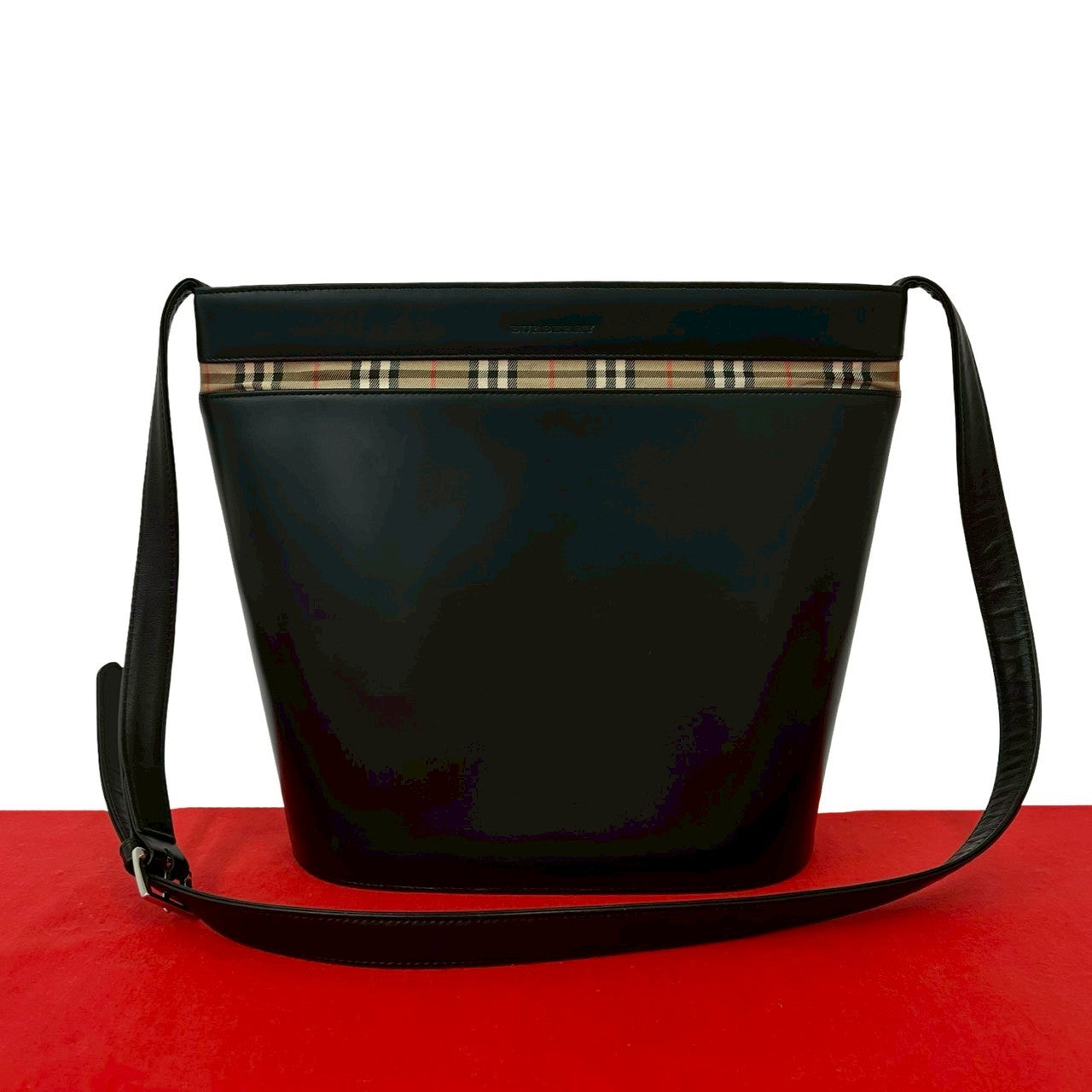 Burberry Leather Canvas Shoulder Bag